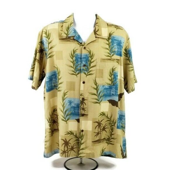 Trader Bay Multicolor Floral Print Short Sleeve Washable Silk Shirt Mens Large - Picture 11 of 11